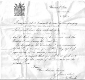Arthur George Smith certificate